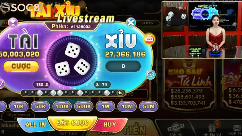 Cách chơi Tài xỉu livetream Soc88