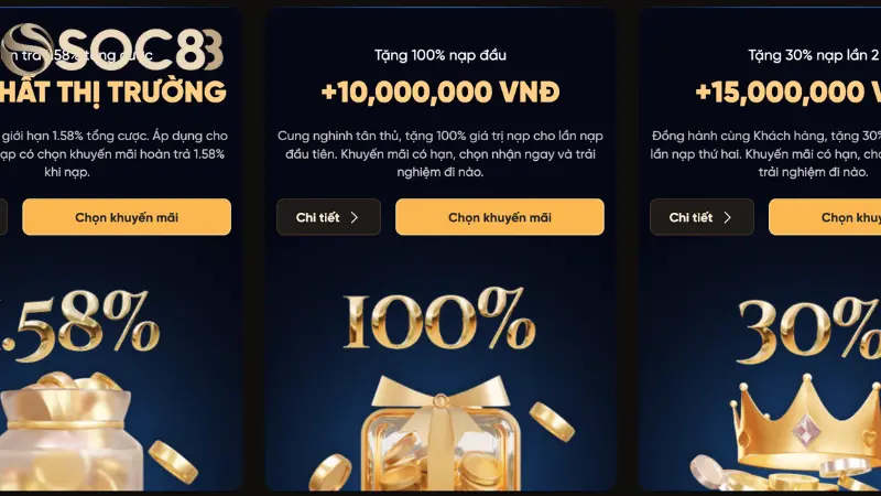 Cách thức nhận Khuyến Mãi Soc88