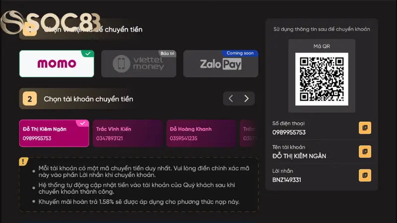 Những Phương Thức Nạp Tiền Thông Dụng